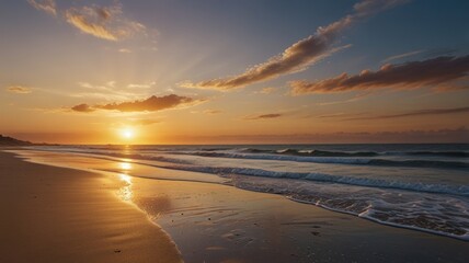 Fototapeta premium Sunset over a calm sea