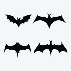 collection of simple bat logos, bat logo inspiration, logo templates, bat vectors