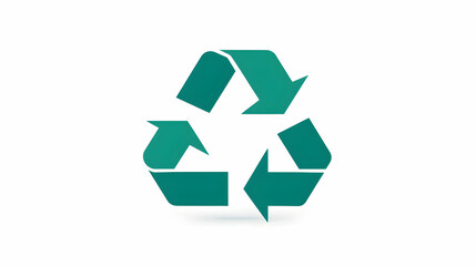 Obraz premium Green recycle symbol on white background