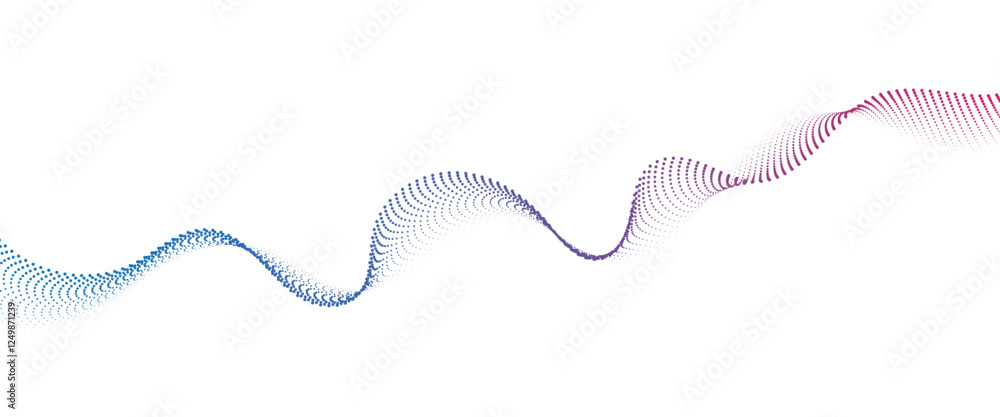 Leinwandbilder flowing dot wave halftone gradient pattern on transparent background