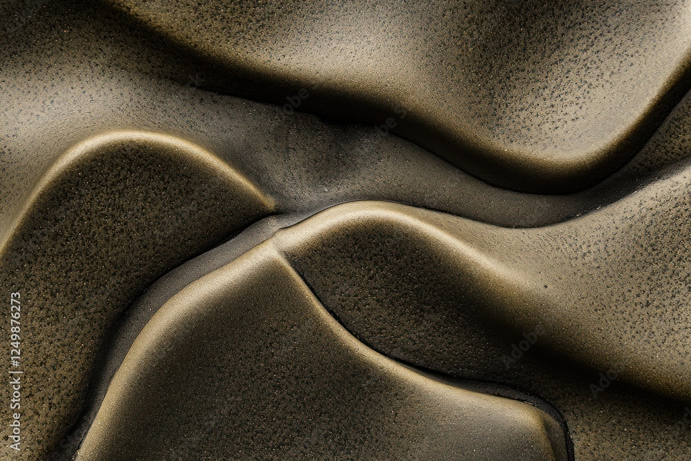 Poster abstract textured bronze metallic surface with wavy pattern.