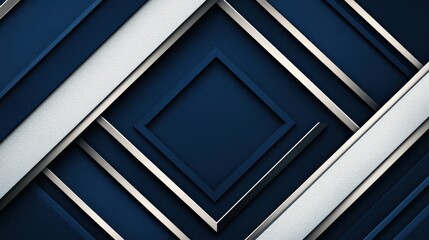 Modern Abstract Background with Geometric Layers in Dark Blue and Silver Tones, Perfect for Business, Technology, and Design Projects with a Minimalist Aesthetic