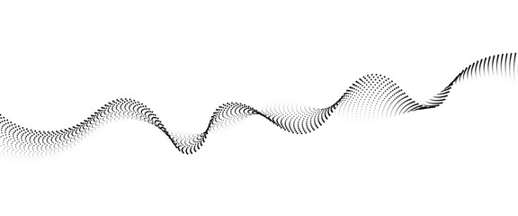 Flowing Dot Wave halftone gradient pattern on transparent background	
