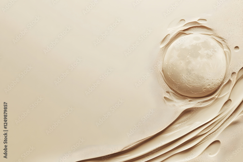 Aufkleber abstract moonlight effect with soft golden hues and smooth fluid textures creating dreamlike atmosph