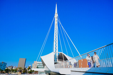 Kaohsiung, Taiwan, Republic of China, 01 25 2024: The landscape of Kaosiung pier 2 harbor and downtown