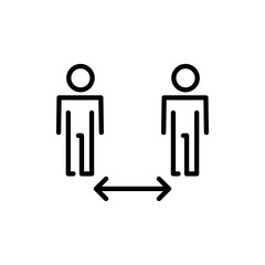Social distance icon vector. social distancing sign and symbol. self quarantine sign