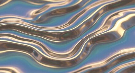 Liquid metal effects with shimmering highlights and gradients