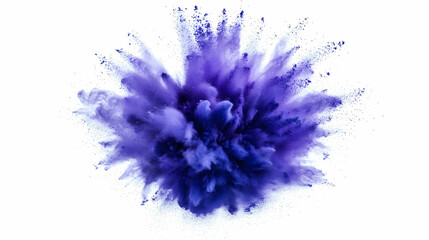 Obraz premium Purple powder explosion against white background