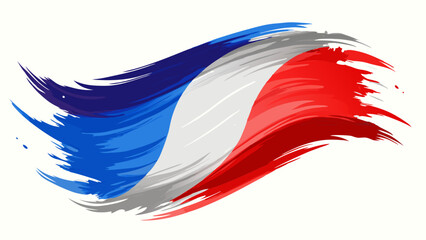 France flag in abstract brush stroke style as vector graphic isolated