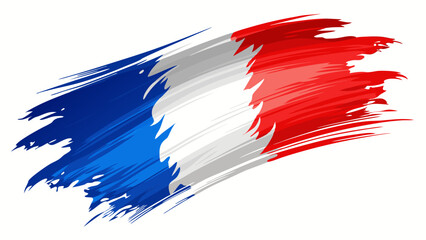France flag in abstract brush stroke style as vector graphic isolated