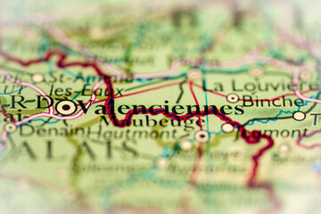 Valenciennes, France highlighted on a world map.