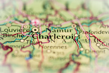 Charleroi Belgium Highlighted World Map