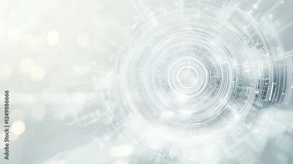 Aufkleber abstract circular tech background with glowing light effects.