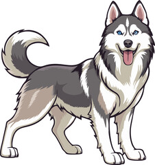 siberian husky dog mascot logo design concept vector illustration white background