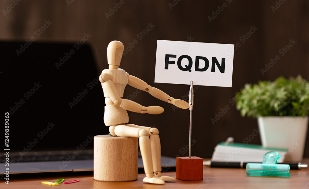 Poster there is word card with the word fqdn. it is an abbreviation for fully qualified domain name as eye-