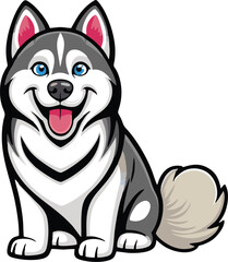 siberian husky dog mascot logo design concept vector illustration white background © Jagone Mas Zan
