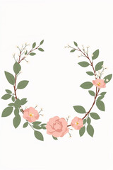 Fototapeta premium Flower wreath frame border