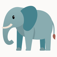 Elephant vector on white background.