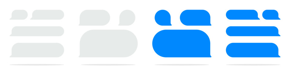 Message bubbles. Messenger text box interface. SMS bubbles. Speech bubbles for chat. Message bubbles set.