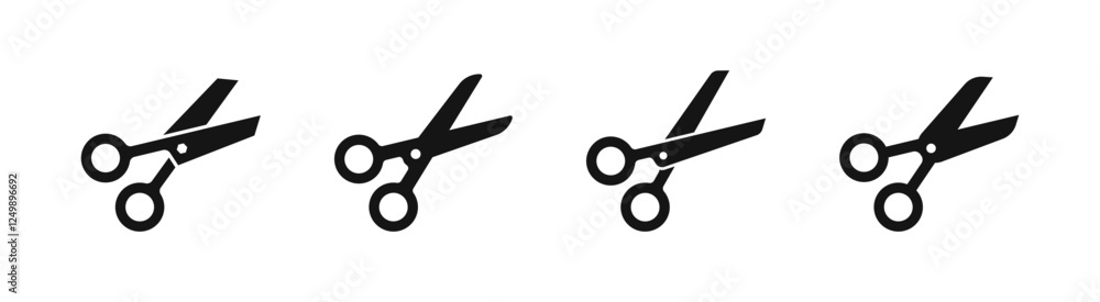 Poster scissors set. scissors icons. scissors vector icons. cutting scissors silhouettes