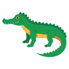 Crocodile Animal isolated flat vector on white background.