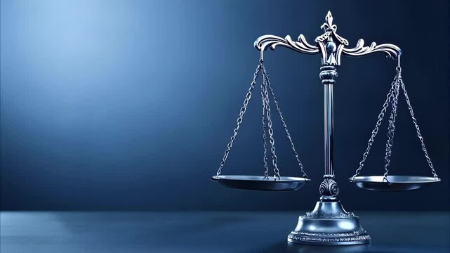 A silver scales of justice symbolizing balance and fairness in the legal system.