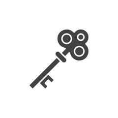 key icon simple thin line vector