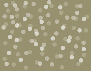 Kaki and brown background with white and transparents dots. Design and circle pattern. Soft and dynamic illustration. Backdrop for sales.	