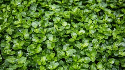 Lush Green Foliage Densely Packed Together