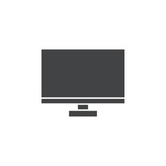 monitor icon vector symbol black and white