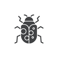 lady bug icon vector symbol black and white