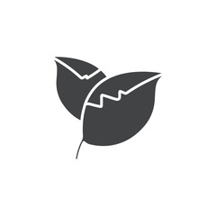 leaf cion vector symbol black and white