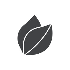 leaf icon vector symbol black and white
