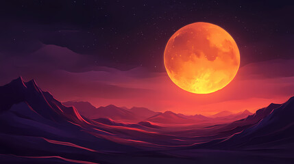 The moon casting eerie shadows over haunted landscapes or spooky settings with space for text. Phantom Landscapes. Illustration
