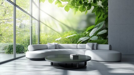 Living room provides an atmosphere with nature and serenity