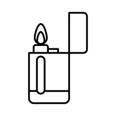 lighter icon symbol in black white isolated