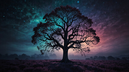 tree at night