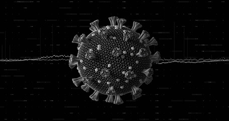 Image of data processing and virus cell