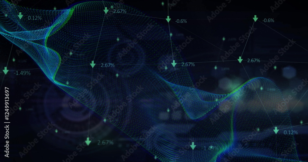 Aufkleber image of scope scanning and digital data processing over black background
