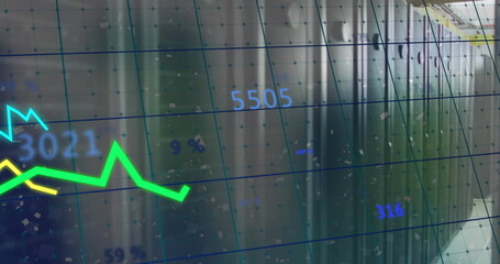 Image of financial data processing over computer servers