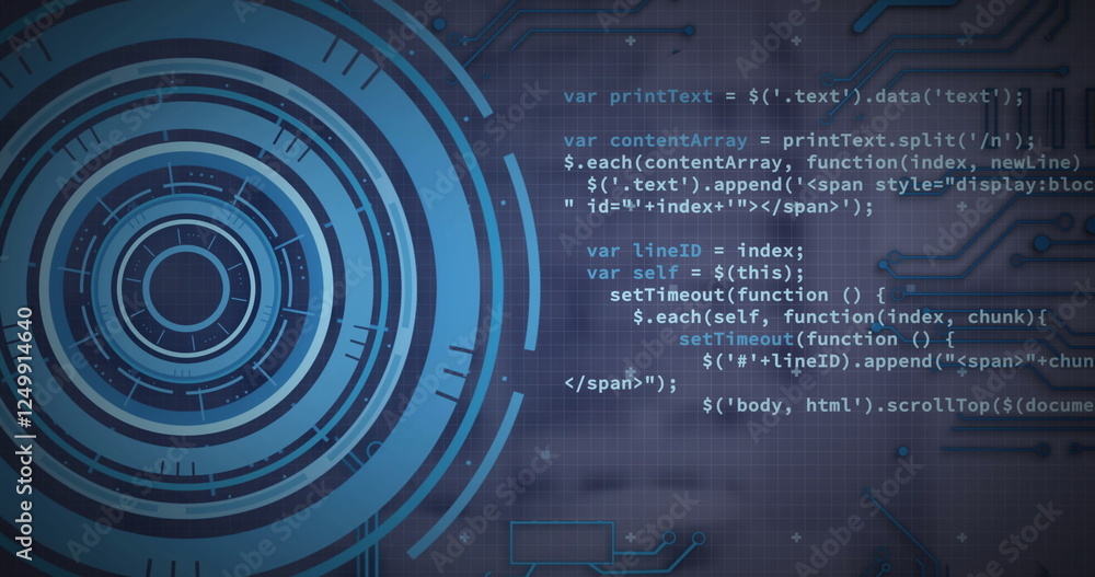 Poster image of digital data processing over computer server