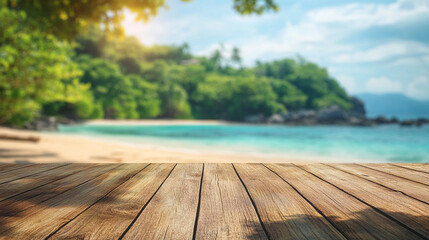 Unspoiled beaches with hidden gems, lush green hills, and crystal-clear waters create a tranquil escape. A modern, bright tone with a blurred background offers empty space for text or design.

