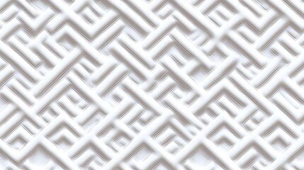 Abstract White Interlocking Geometric Pattern Design