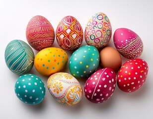 Obraz premium Huevos de pascua de variados y vivos colores