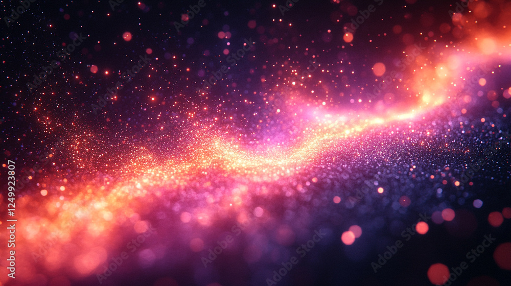 Poster a vibrant digital vortex of particles and light swirls energetically, symbolizing futuristic technol