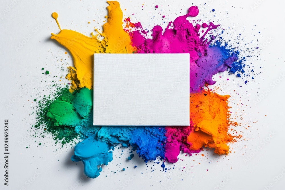 Poster white canvas with a blank space in the middle
