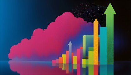 Fototapeta premium Business Growth Graph with Futuristic Design