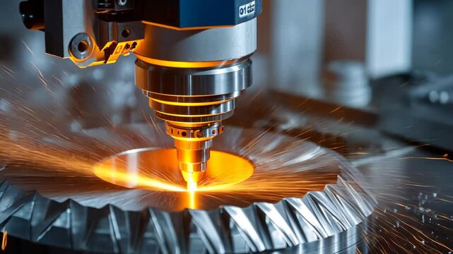 CNC machinist inspecting finished metal component, ensuring quality control in advanced machining environment
