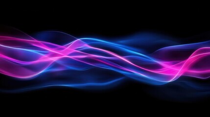 Dynamic Abstract Gradient Waves in Neon Blue and Pink for Modern Tech Advertising
