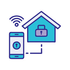 Smart home automation control illustration